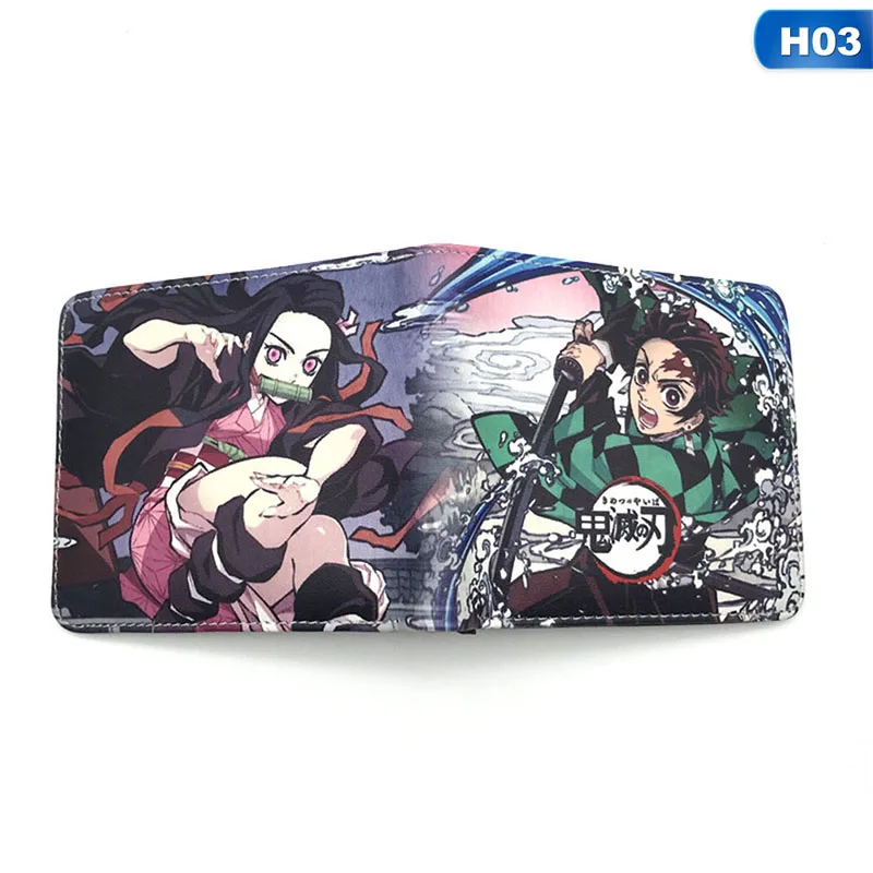 CB1321H03 Demon Slayer: Kimetsu no Yaiba Kamado Tanjirou Hashibira Inosuke Кошелек кожаный pu двойной складной кошелек подарочный Кошелек для монет - Цвет: CB1321H03