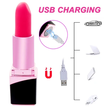 10 Speed Mini Lipstick Vibrator USB Charging Bullet Vibrator Nipple Massage Clitoris Stimulator Erotic Product Sex Toy for Woman 4