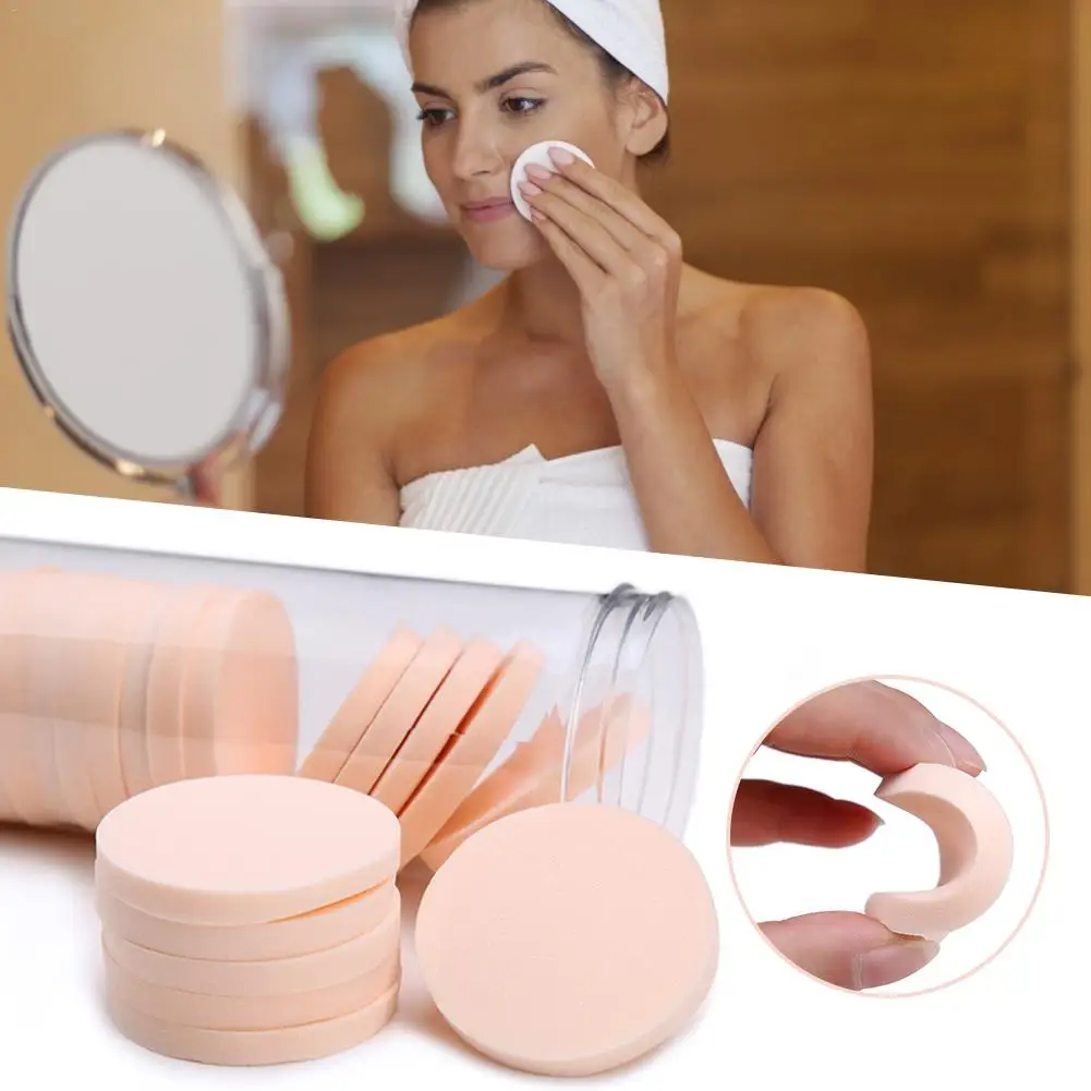28PCS Round Powder Sponge Non-latex Beauty Air Cushion Puff Wet Dry Round Makeup Sponge
