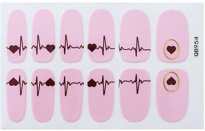 Nail Wraps 1 Съемный полное покрытие поддельные ногти Типсы с клеем, стикер смешанный шаблон многоразовые инструменты для украшения ногтей - Цвет: Nail Wraps 1