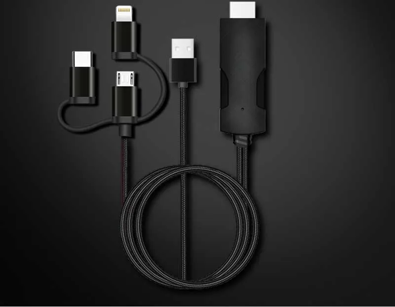 Для iPad 4K HDMI кабель тот же экранный преобразователь Micro USB/type C к Hdmi 4K адаптер высокой четкости кабели для iphone Xr Android