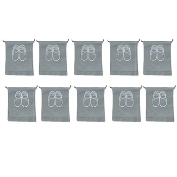 

10Pcs Waterproof Shoes Bag Pouch Storage Travel Bag Non-Woven Laundry Organizador Portable Tote Drawstring Bag