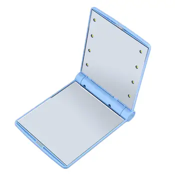 

Makeup Folding Makeup Mirror Portable Compact Pocket Mirror Opening Portabl with 8 LED Lights Makeup Tool Gift