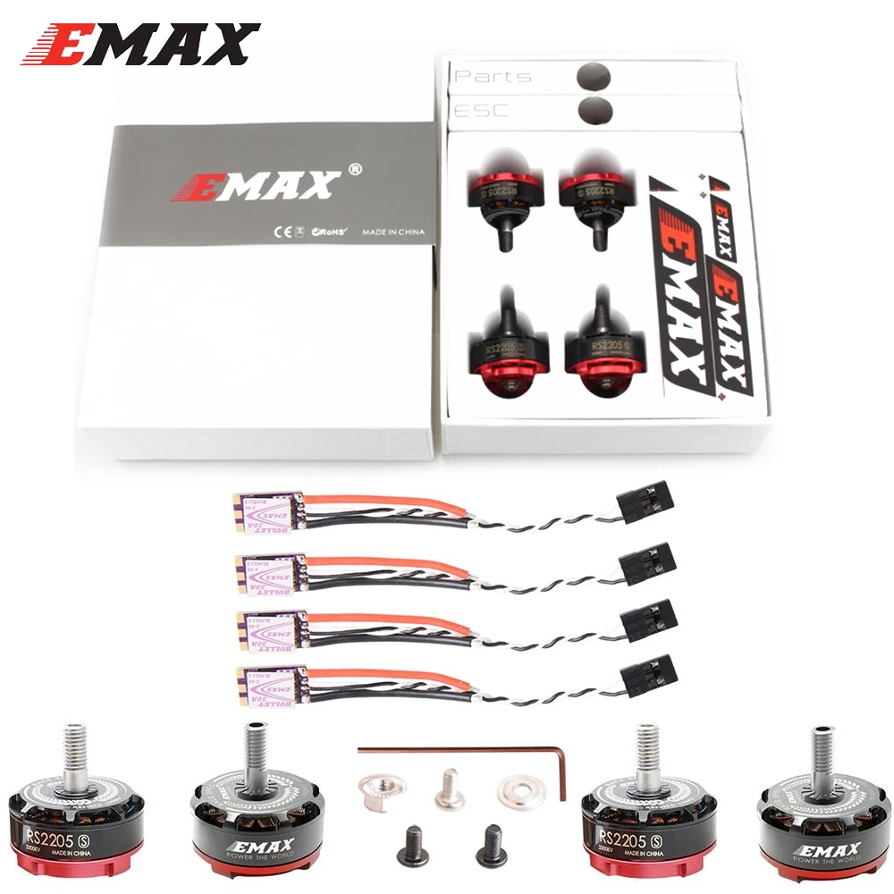 Бесщеточный двигатель RaceSpec 4 компл./лот EMAX RS2205S 2300KV/2600KV с пулей 30A BLHELI_S блоком