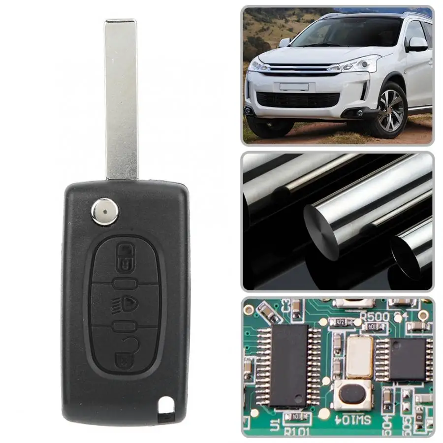 3 кнопки черный ключ дистанционного управления подходит для Citroen Berlingo C5 C4 C3 C2 Picasso авто аксессуары
