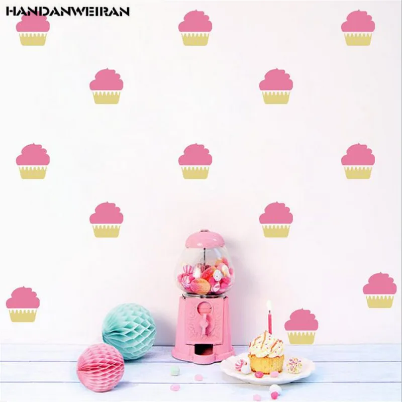 2 sets of ice Cream Puff Cake Wall Stickers For Children's Room Environmentally Friendly Removable Home Decoration 21*29cm | Дом и сад