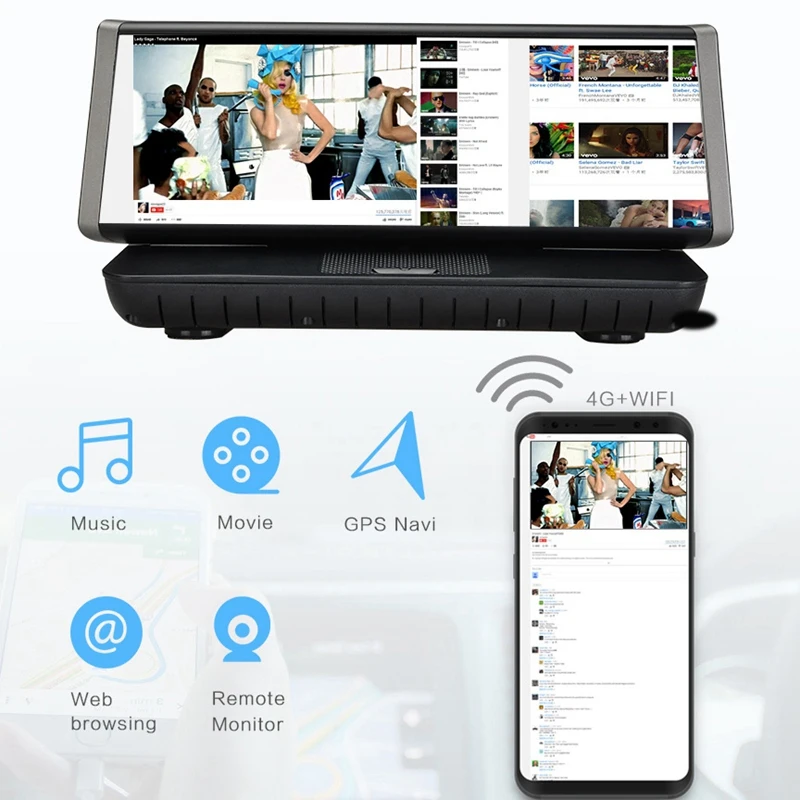Camlive 4G 8 дюйм, Bluetooth, GPS навигации автомобиля Камера Hd1080P с двойной камерой дистанционно контролировать Функция Автомобильный видеорегистратор Android 5,1 Автомобильная запись