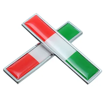 

Hot Pair Car Styling Metal Label Badge Emblem Decals Cover Car Sticker Flag of Italy For Benz /VW Fiat /Maserati /Lancia