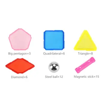 

50pcs Kids Magnetic Building Blocks 3D Colorful Early Teaching Aid Children Gift