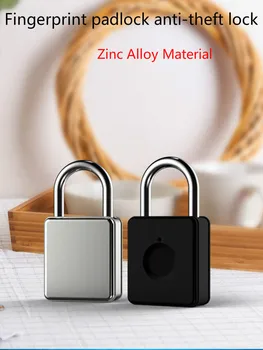 

LED Fingerprint Padlock Anti-theft Door Locksn USB Rechargeable Smart Padlock Quick Unlock Zinc Alloy Cabinets Bikes Hardware