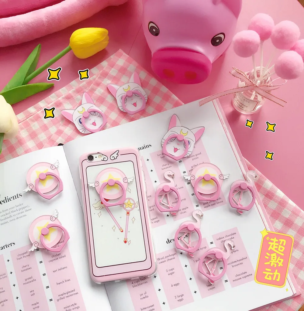 1 шт. Sailor Moon Card Captor Sakura Animals напечатанный рисунок фламинго луна кошка держатель для