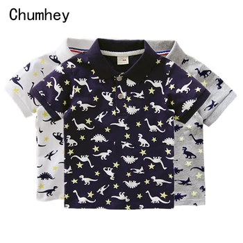 

1-6T High Quality Summer Cotton Baby polo Shirts Cartoon dinosaur kids Short Sleeve Clothes Bebe Boys Tops Toddlers Clothing