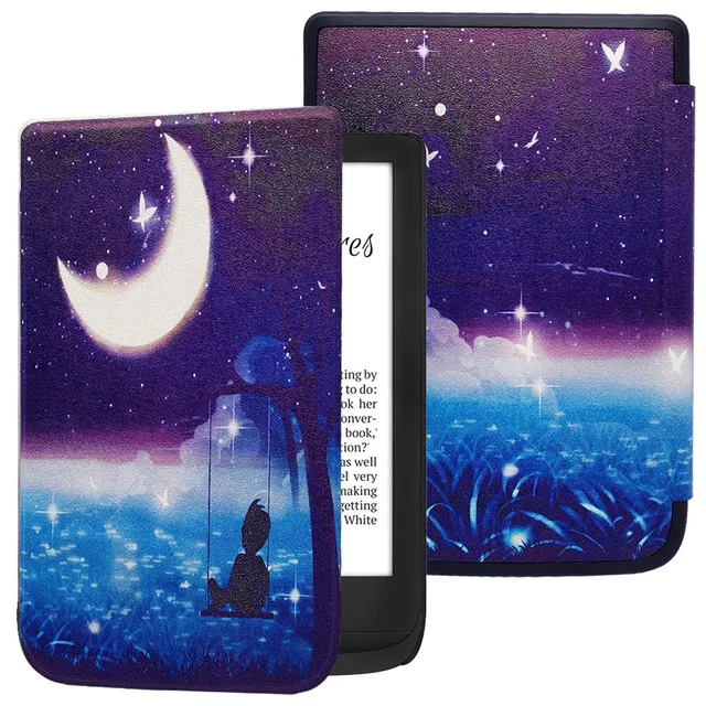 Ultra-thin Hard Case for Pocketbook Touch Lux 4/Touch HD 3/Basic lux 2 Cover fits Pocketbook 632/627/616 with Auto Sleep&Wake moonlight boy