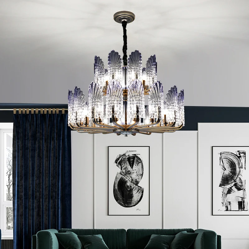 Crystal Led Chandelier Lighting Postmodern Luxury Living Room Dining Hanging Lights Nordic Bedroom Villa Suspended Lamp Fixture