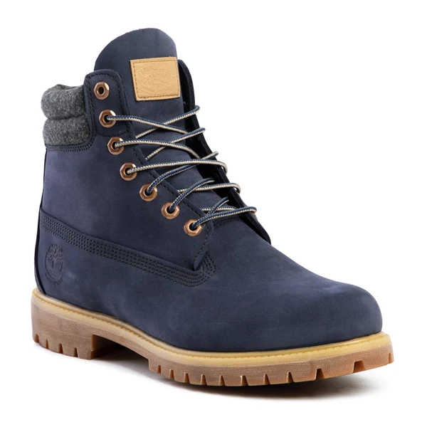 Мужские ботинки Timberland 6 дюймов с двойным воротником темно-синие |