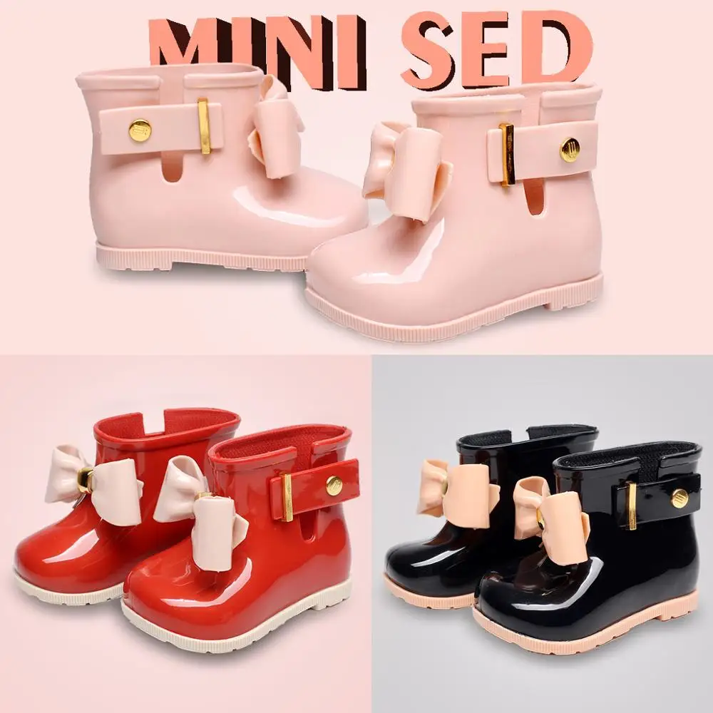 Мини Melissa 2020 милые резиновые сапоги с бантом для девочек желейные сандалии