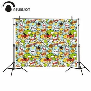 

Allenjoy Superhero Background Cloth Boom Pow Bamm Grash Bomb Lightning Cloud Step And Repeat Wall Decor Birthday Party Supplies