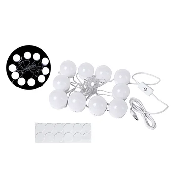 

LED Mirror Lights Kit with Dimmable Light Bulbs Lighting Fixture Strip for Makeup Dresser Decoration Lamp