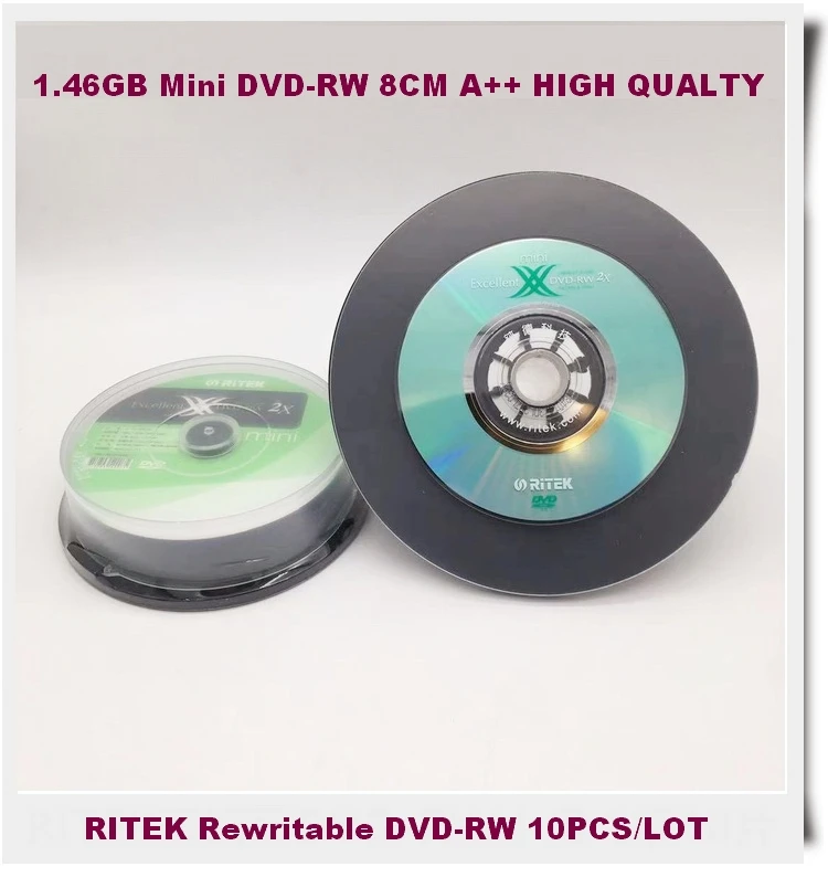 Blank DVD R Discs 2X Mini DVD-RW Rewritable DVD-RW 1.46GB Blank Discs Empty DVD 8CM 3INCH Re 10pcs/lot