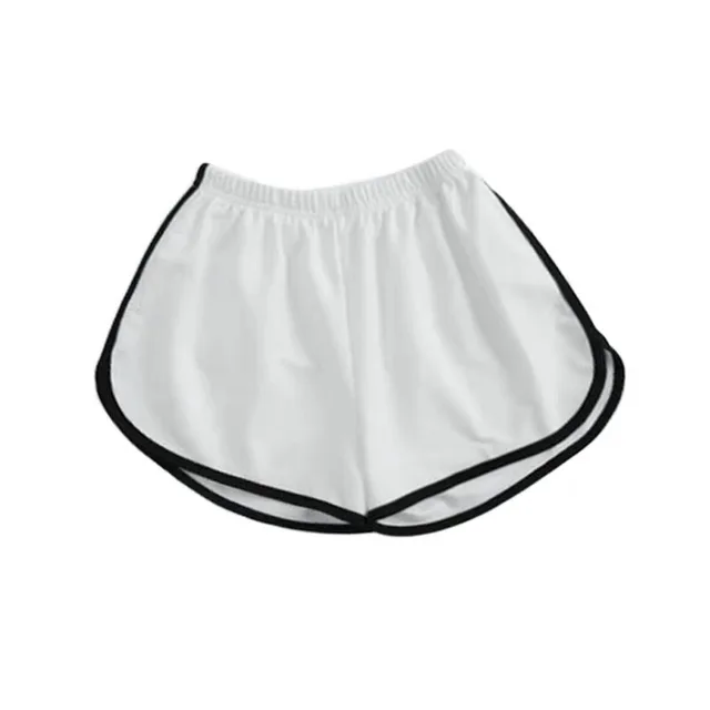 Striped Solid Sports Shorts Women Fashion Simple Loose Shorts Woman Daily Casual Slimming Shortss Ladies High Waist Summer 2021 white