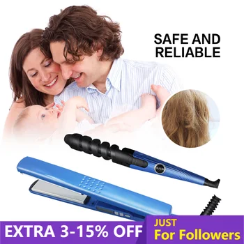 

Professional Hair Straightener 11/4 Plate Width Flat Iron Nano Titanium 450F Plate 3 IN 1 Curling Iron Straightening Hair Curler