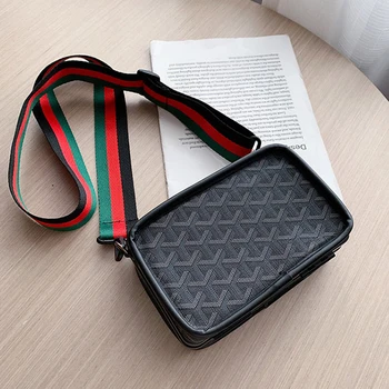 

S.IKRR Mini Handbags Women Fashion ins Ultra fFre Retro Wide Shoulder Strap Messenger Bag Purse Simple Style Crossbody Bags