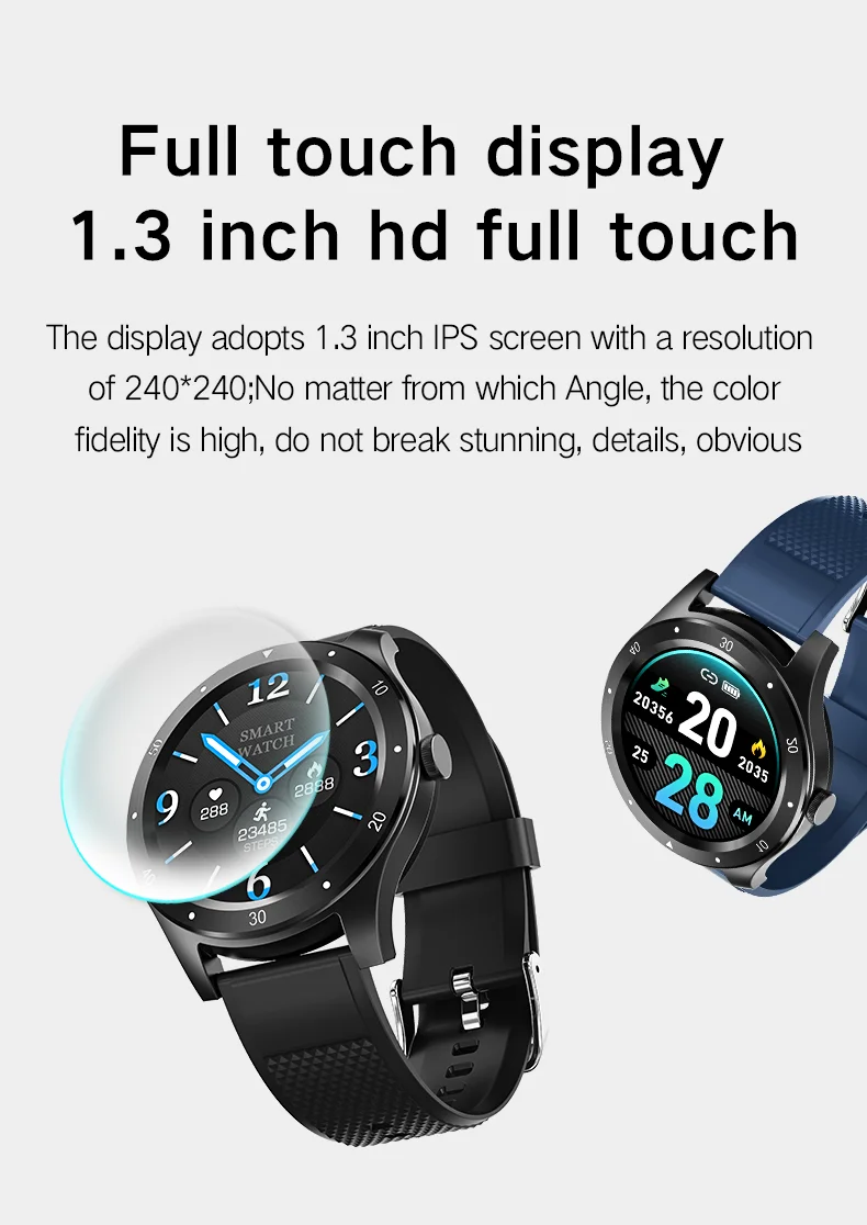 SENBONO S6 полный сенсорный смарт-часы IP67 водонепроницаемый мужской Сфигмоманометр Смарт-часы фитнес-браслет