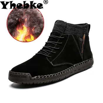 

Yhebke Big Size 48 Men's Casual Shoes Comfortable Warm with Fur Snow Boots High Quality Basic Ankle Boots for Leisure Outdoor