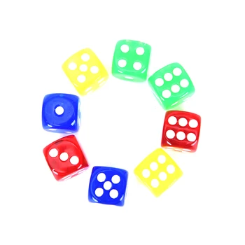 

24Pcs 16MM Rounded Corners Playing Party Dices Four-Color Transparent Dice (Blue, Green, Yellow, Red All 6)