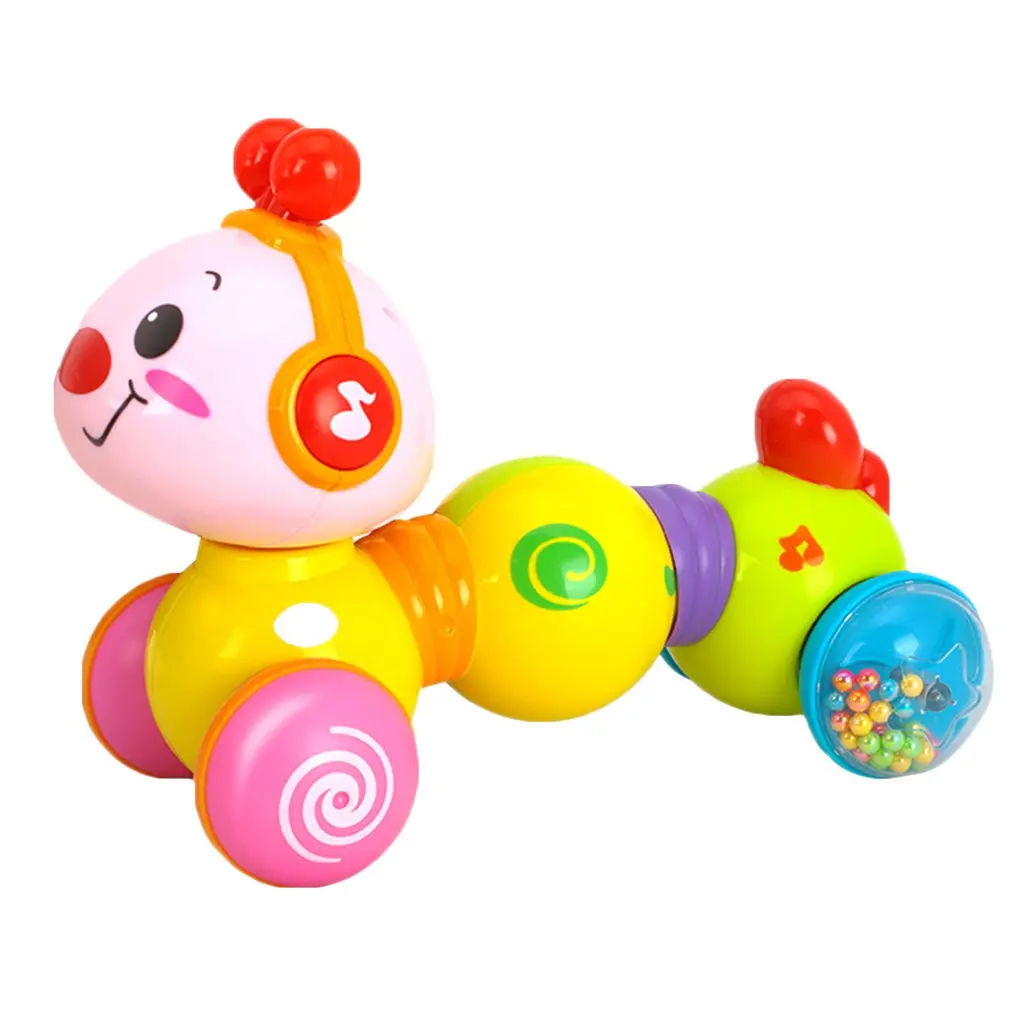 Ползучий червь Красивый Музыкальный Brinquedos Bebe червь пресс функция с музыкой и светильник обучающая игрушка для детей
