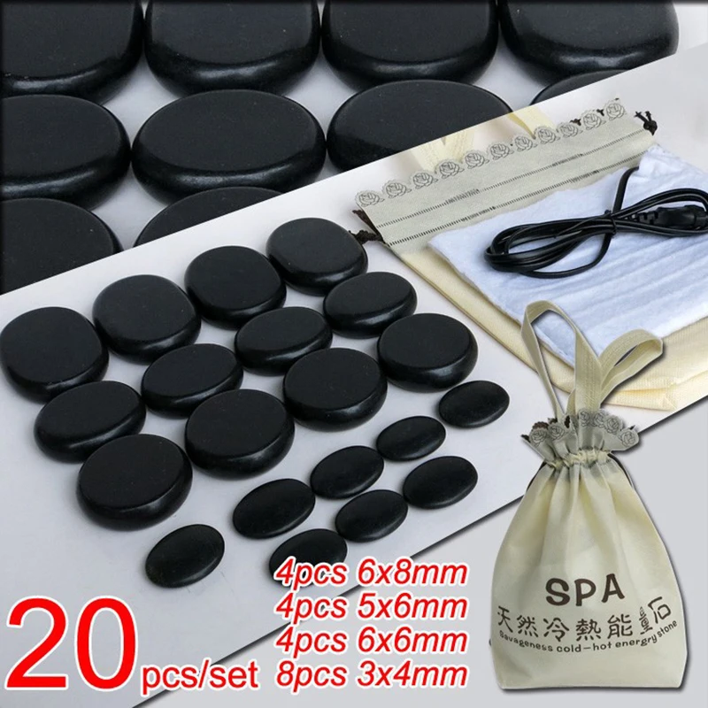 Хит продаж! 20 шт./компл. камень массажный для массажа тела набор салонов спа с