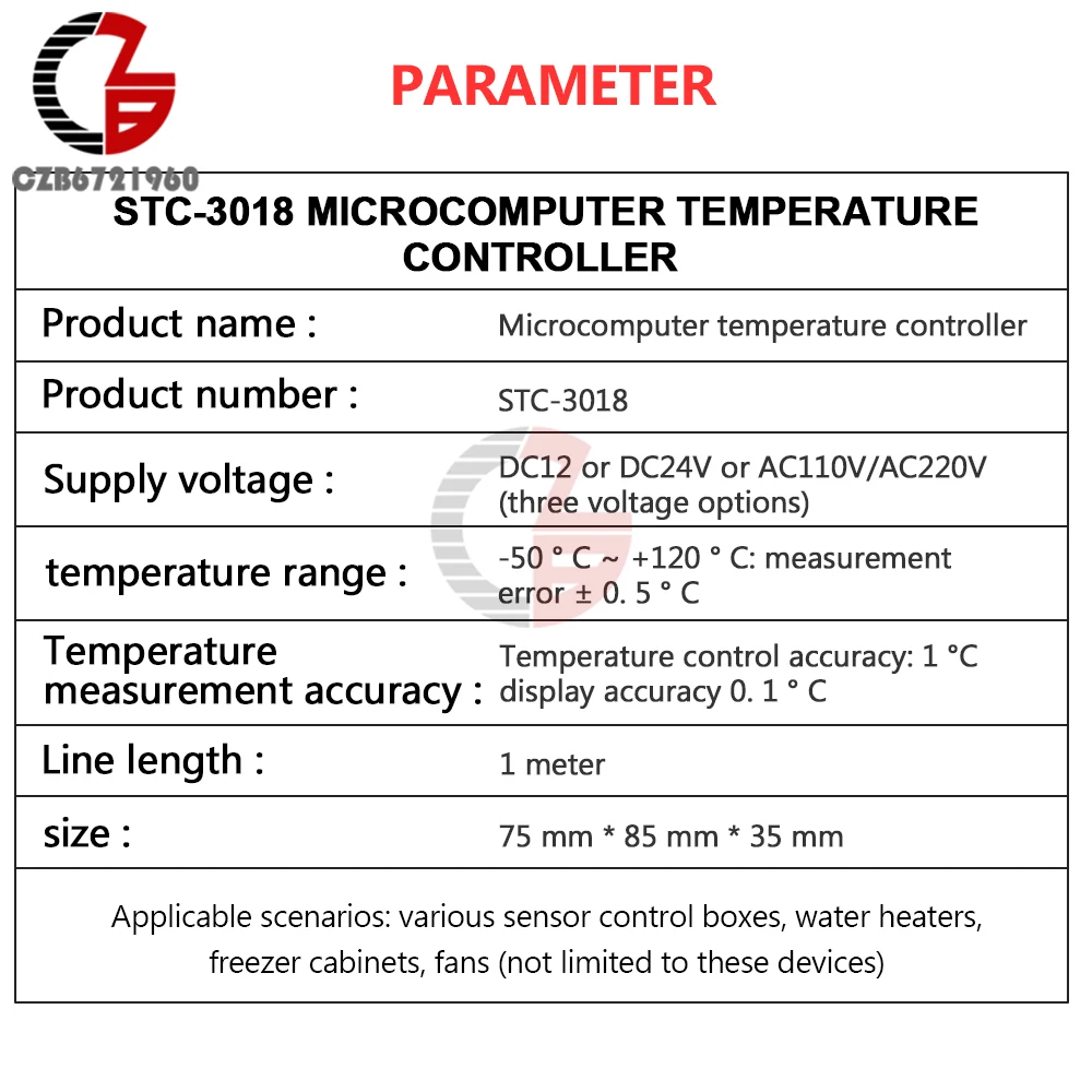 STC-3018 DC 12 В светодиодный цифровой термостат регулятор температуры термометр Метеостанция Крытый терморегулятор