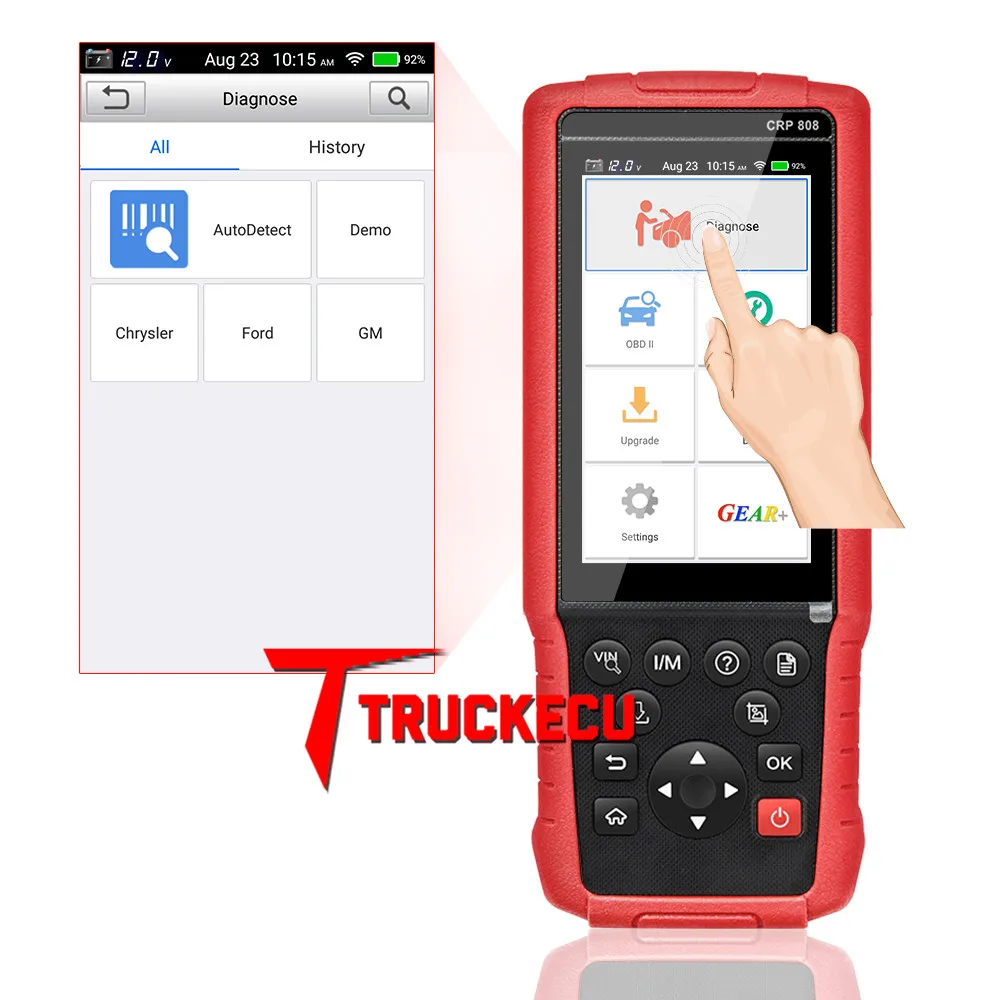 Launch CRP 808 CRP808 полная система OBD2 Универсальный Автомобильный диагностический комплект для европейских, американских, азиатских автомобилей ясный DTC Считывание данных ручной
