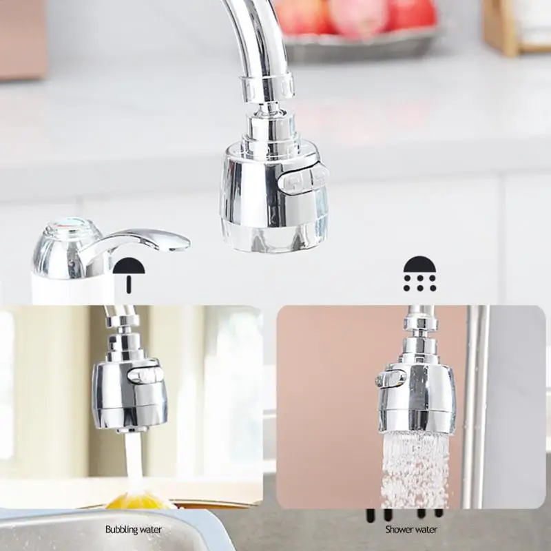 

360 Rotary Anti-splash Rotatable Water Tap Aerator Flexible Hose Kitchen Sink Shower Bubbler Sprayer Faucet Connector