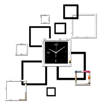 

2020living room new wall clock 3d diy clocks home decoration watch horloge murale quartz acrylic mirror stickers free shipping