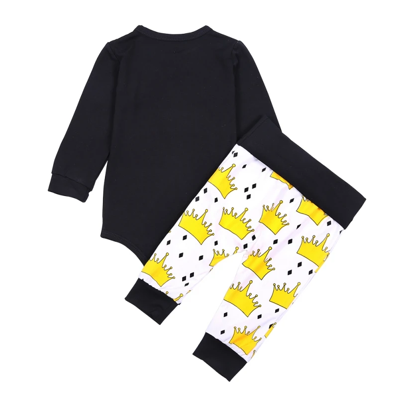 Hilittlekids/костюм для маленьких мальчиков и девочек топ с длинными рукавами и буквенным принтом+ штаны комплекты из 2 предметов