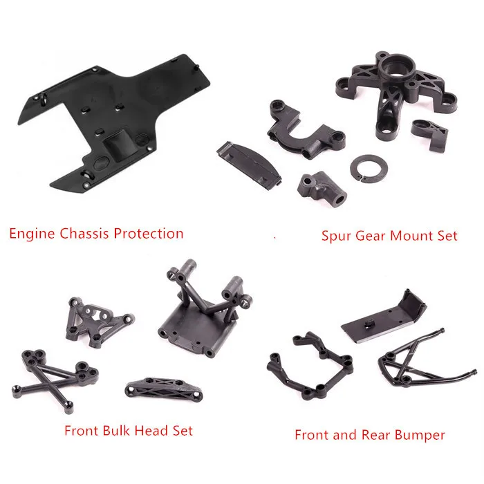

Engine Chassis Protection Spur Gear Mount Set Front Bulk Head Set Front & Rear Bumper for 1/5 HPI Rovan Baja 5B 5T 5SC