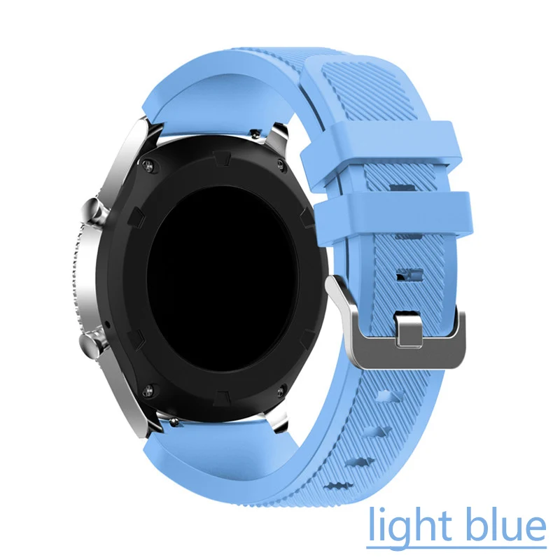 22 мм ремешок для часов samsung Galaxy watch 46 мм 42 мм active 2 gear S3 Frontier ремешок huawei часы gt спортивный браслет 20 - Band Color: Light blue