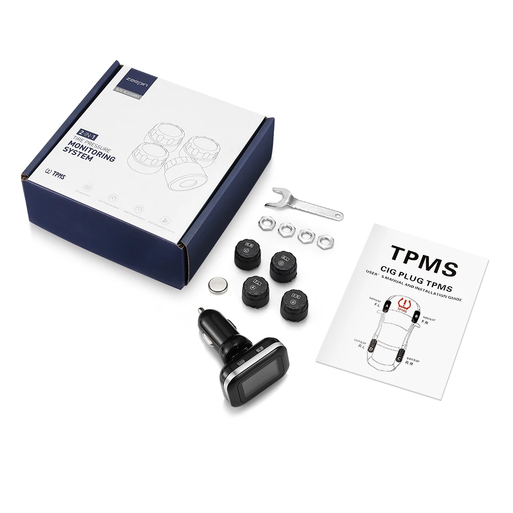 ZEEPIN C110 USB TPMS прикуриватель зарядка система контроля давления в шинах