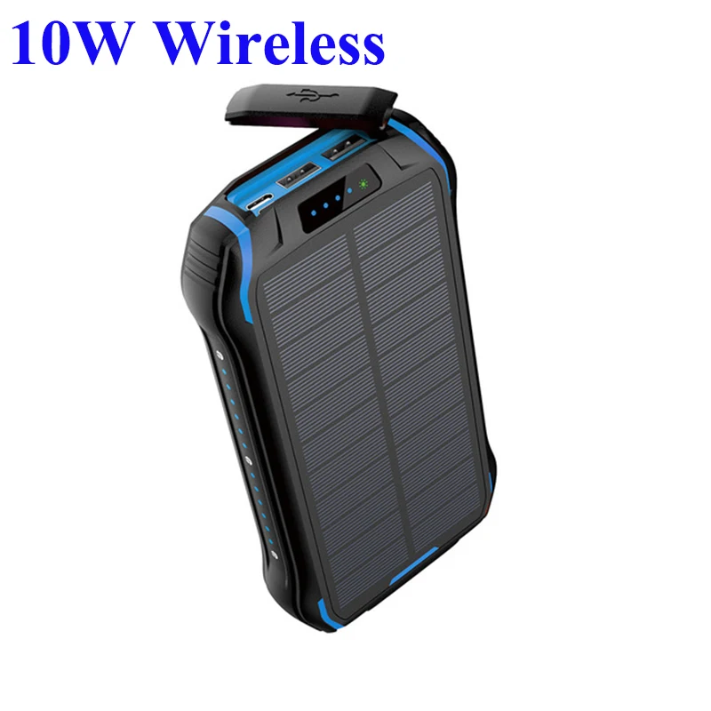 26800mAh Wireless Solar Power Bank for iPhone 12 Samsung S21 Xiaomi Poverbank External Battery Wireless Fast Charging Powerbank powerbank 30000 Power Bank