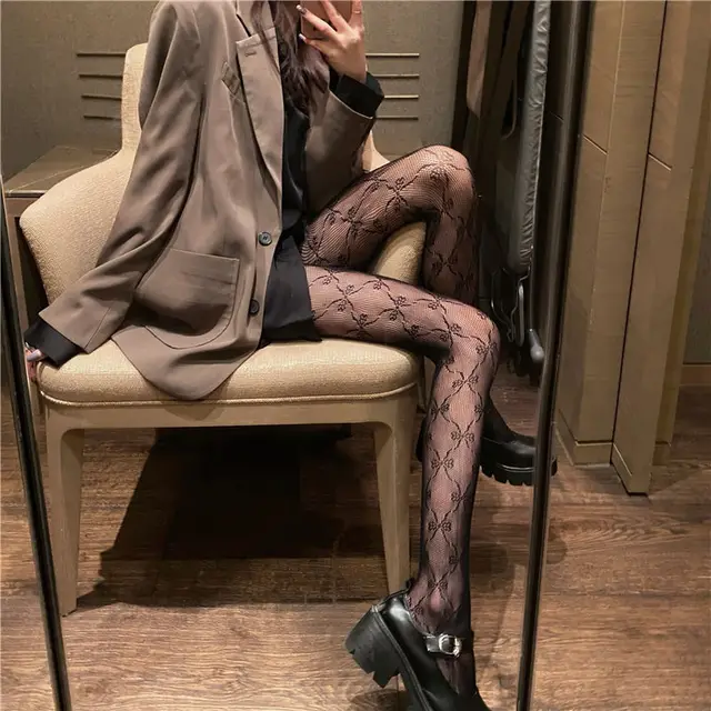 Snake Tights Women Black Anime Pantyhose KT Cat Pattern Fishnet Stockings Sexy Harajuku Hosiery Nylon Women's Lolita G Tights HUDIEWANG-B