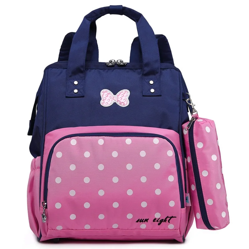 

Nylon princess polka dot printing children backpack kids school book bag mochila infanti escolar bolso bolsa for pupil girls