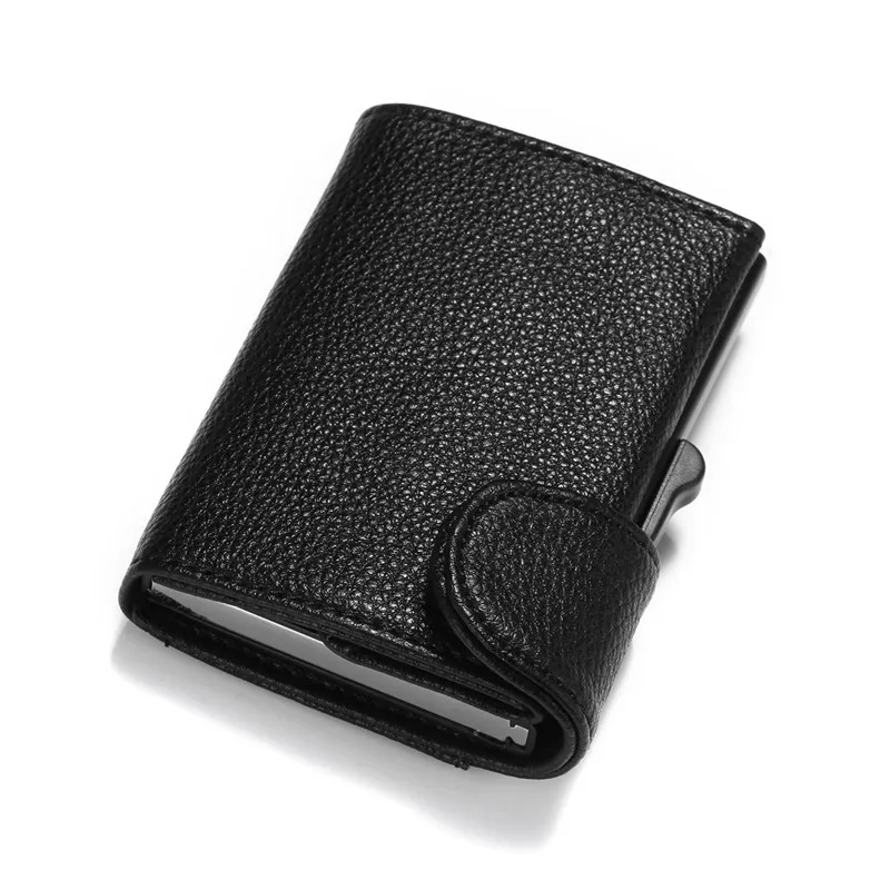 BYCOBECY, Умный кошелек, RFID, один защитный футляр, кредитный держатель для карт, винтажный, из искусственной кожи, мягкий, для мужчин и женщин, всплывающая карта, кошелек