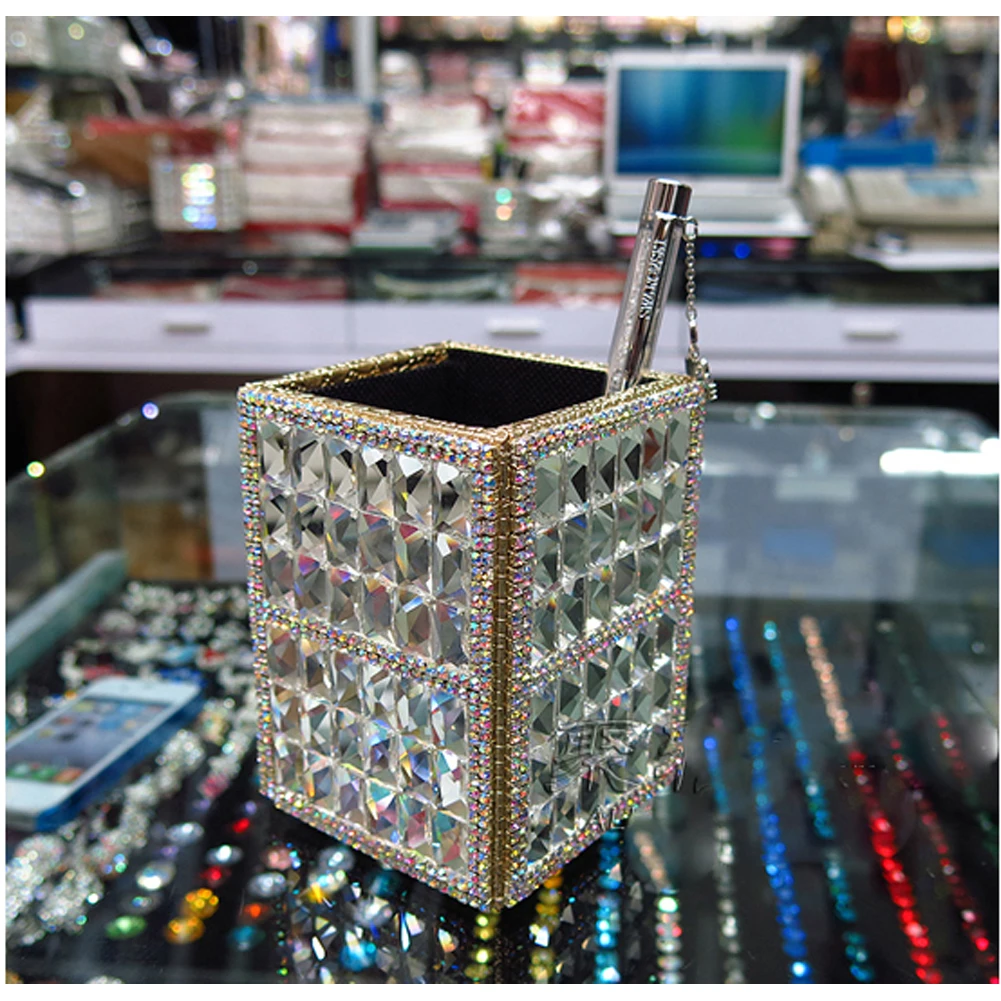 Аксессуары для салона автомобиля Укладка Tidying Коробки Индивидуальные Bling корзины ручной работы для хранения Коробка для DIY