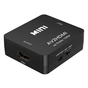 

New RCA to HDMI, 1080P Mini RCA Composite CVBS AV to HDMI Video Audio Converter Adapter Supporting PAL/NTSC with USB Charge Cabl