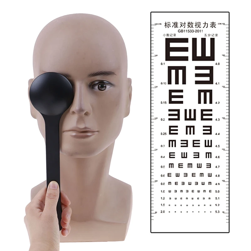 

Eye Occluder Professional Handheld Optometry Tool Eye Occluder Block Plate For Vision Test Eyesight Exam transparent/black