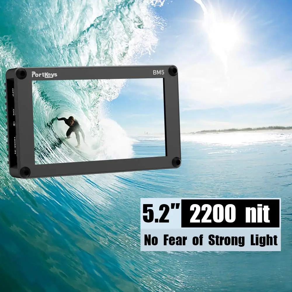 Portkeys BM5 3G SDI/HDMI вход 2200nit сенсорный экран 3D LUT алюминиевый корпус на камеру DSLR