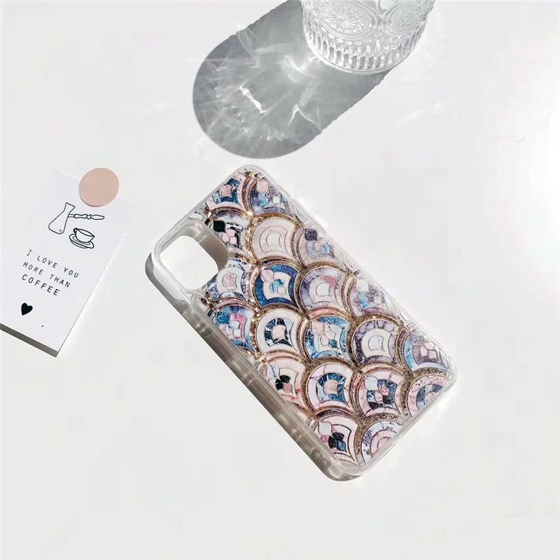 INS Русалочка чешуя зыбучий песок чехол для iphone 11 11Pro Max для iphone X XR XS Max 7 8 Plus жидкий Блестящий силиконовый чехол Capa