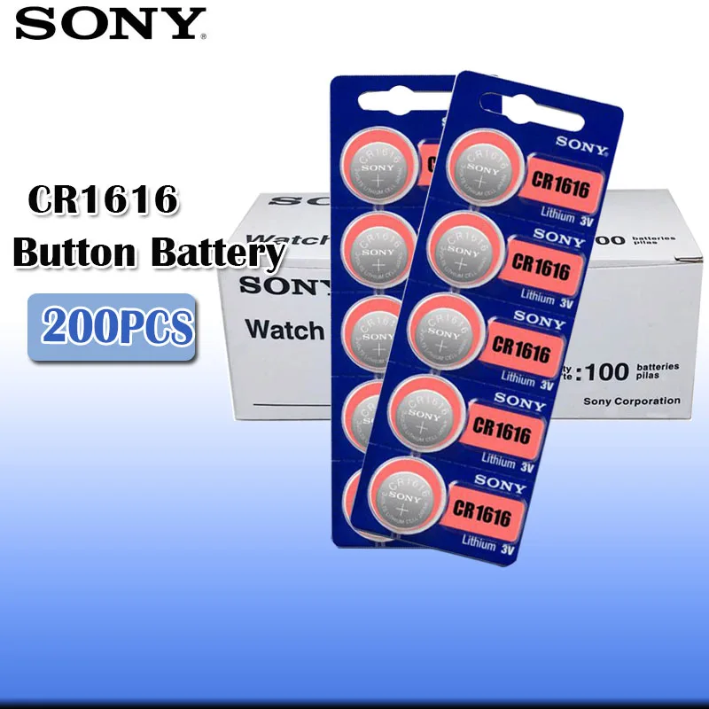 200 шт. sony 1616 3V оригинальная литиевая батарея для ключей автомобиля часы пульт дистанционного управления игрушка ECR1616 GPCR1616 Кнопка батарея монета