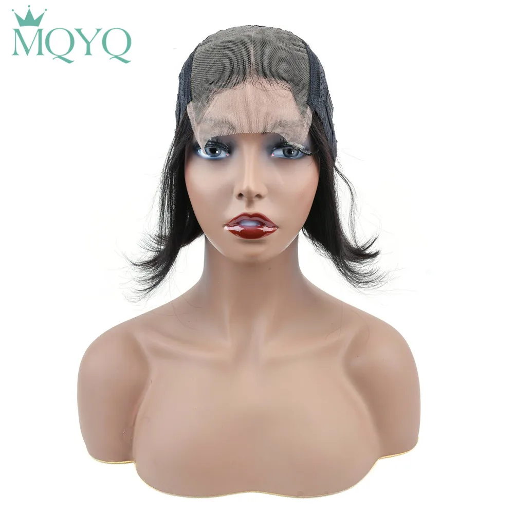 MQYQ 4*4 парики из натуральных волос на шнурках для чернокожих женщин средняя часть